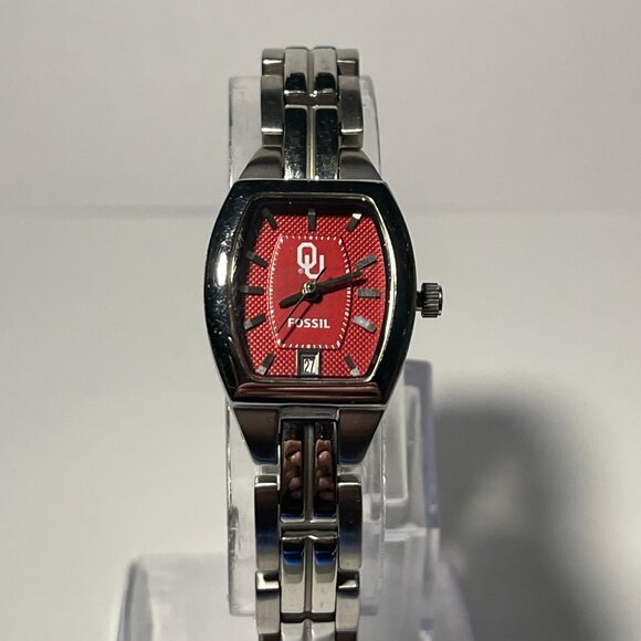 Oklahoma Sooners NCAA Stainless-Steel Bracelet Watch by Fossil NEW - Picture 7 of 8